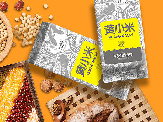 五谷杂粮包装设计——巧小美黄小米包装设计