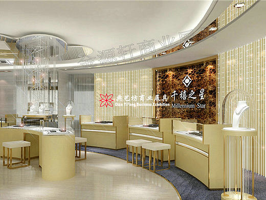 千禧之星卡地亚珠宝展柜设计效果图
