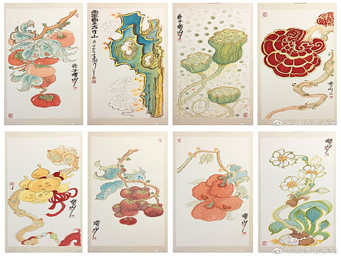 【南记手绘·不二堂·浮生若梦·八大吉祥】