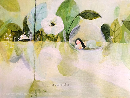 想象水流过一片干涸的河床