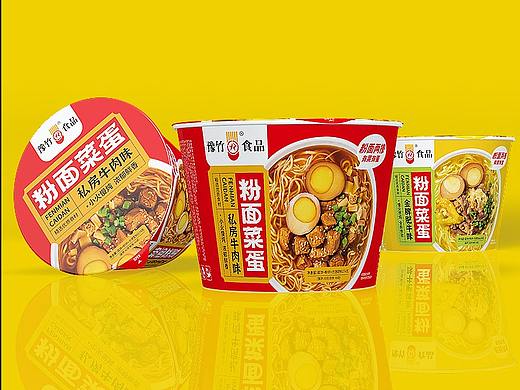 粉面菜蛋包装设计  桶装面条包装设计  方便面包装设计