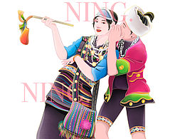 藏族少数民族节日插画