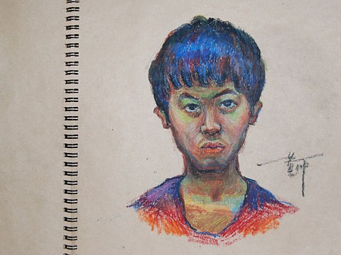 一个环艺设计师的油画棒人像速写