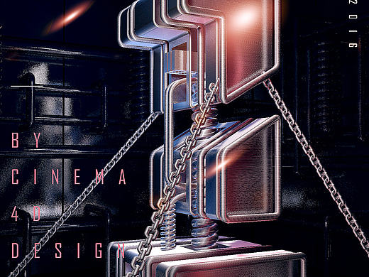 c4d临摹的金属字