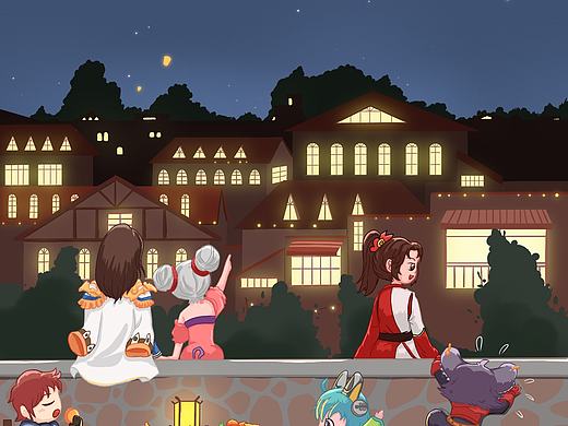 迟到的中秋赏月图