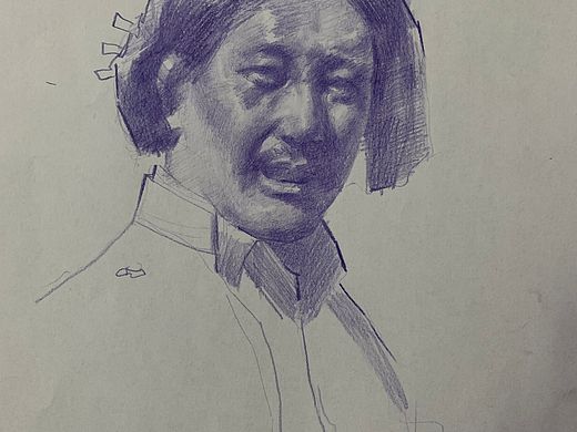 速写  北方人
