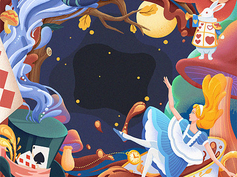 爱丽丝主题插画练习