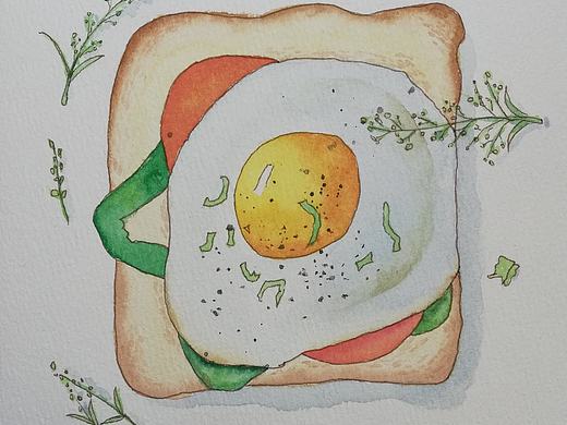 鸡蛋土司（个人主页-ZNDI5MDAyNTI=） - 绘画 - 站酷设计师小萌水彩原创素材 - 站酷ZCOOL