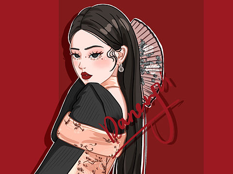 新年女生手繪（個人主頁-ZNTc3MDY2MTY=） - 創(chuàng)作習(xí)作 - 站酷設(shè)計師Lee大能子原創(chuàng)素材 - 站酷ZCOOL