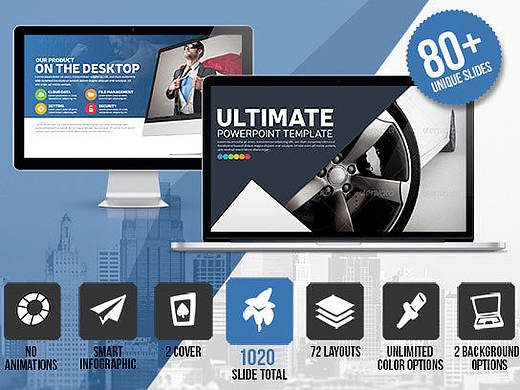 85页欧美扁平化商务风格PPT模板