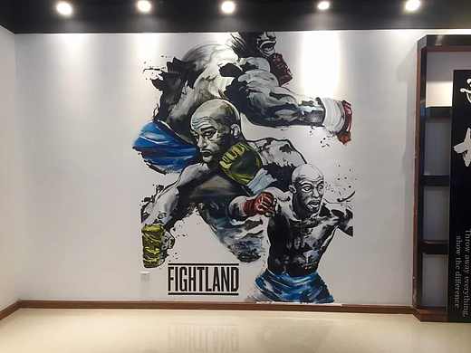 墙绘 3D立体画 网红健身房墙绘 运动馆墙绘 体育馆墙绘