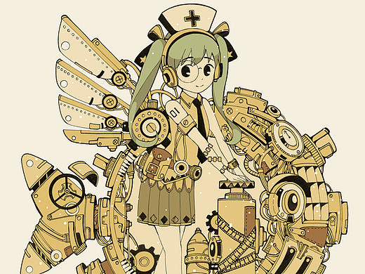 蒸汽朋克插画集3 VOCALOID同人 蒸汽街系列