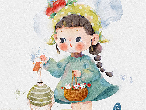 卖兔子的小女孩