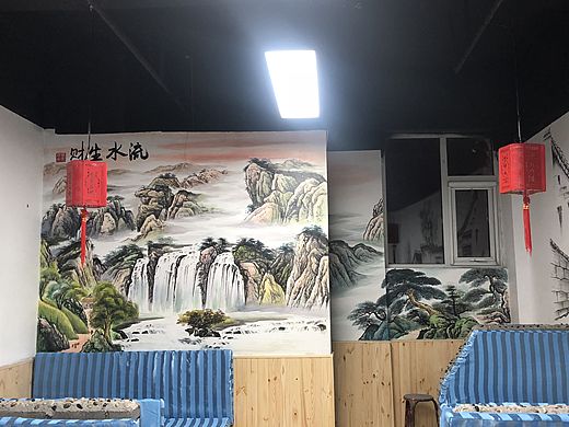 分享一波,饭店手绘墙。