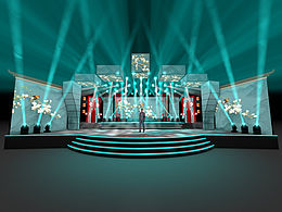 C4D三合一电脑灯xBeamlamps舞台效果图演示