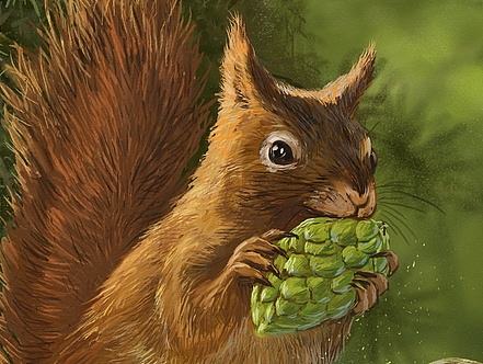 油画风格动物插画