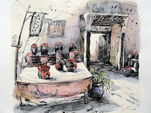 敦煌，洛陽(yáng)游記（個(gè)人主頁(yè)-ZNTE3NTk1MTY=） - 繪畫 - 站酷設(shè)計(jì)師羅夏艷原創(chuàng)素材 - 站酷ZCOOL