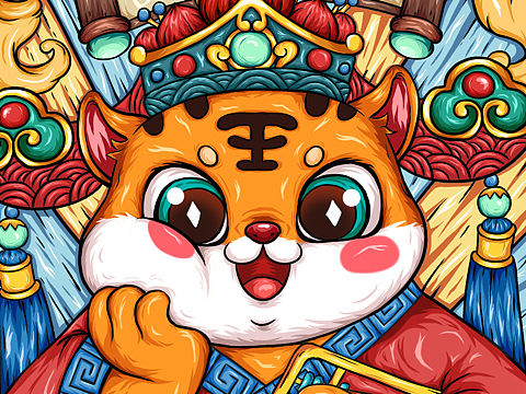 2022虎年国潮插画