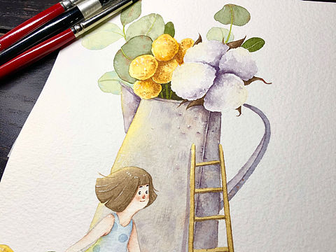 森系水彩今日份～洋洋洒洒种小屋～