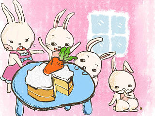 偷吃蛋糕的兔宝宝