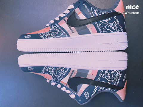 球鞋定制纯白AF1-腰果花系列