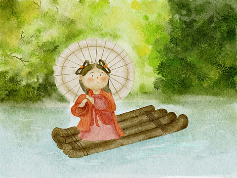 古风儿童插画