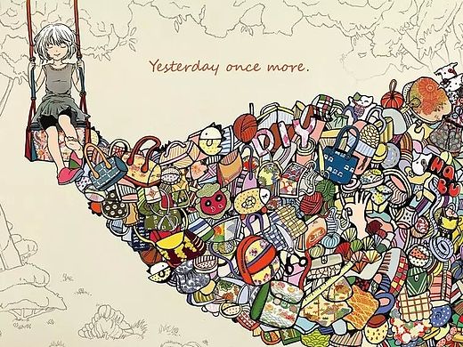 HABU哈布手工--《yesterday oncemore 昨日重现》海报创意插画