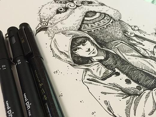 舞狮题材手绘（个人主页-ZMTY3NDEzNDg=） - 创作习作 - 站酷设计师ZGJon主公原创素材 - 站酷ZCOOL