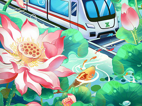 深圳地铁立夏节气海报商业插画