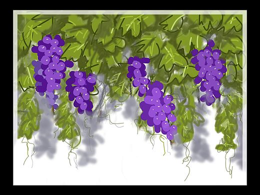 手机绘画创作葡萄棚