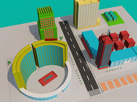 c4d城市建模渲染
