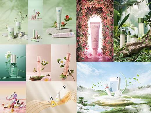 美妆产品静帧，动画渲染。年度总结