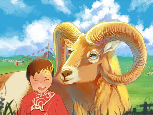 盘羊（个人主页-ZNDE4OTQ1MjA=） - 创作习作 - 站酷设计师青菏原创素材 - 站酷ZCOOL