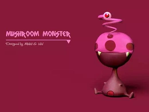 蘑菇题材的三维角色设计