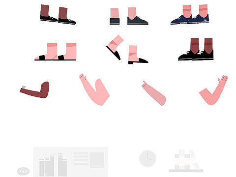 扁平人物插画系统