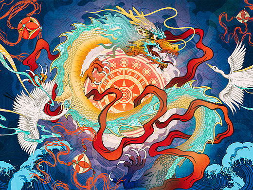 聚秀中国H5开头插画
