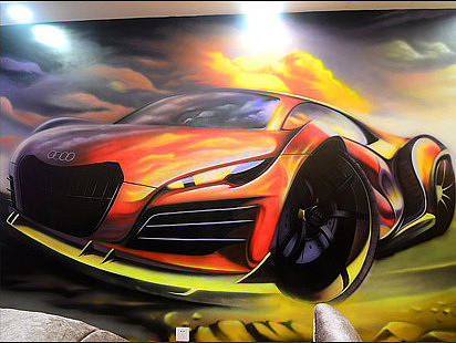 画在墙上的豪车集合，选一款把墙砸了开走吧