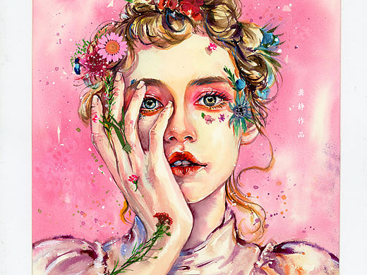 作品：《花与画》 