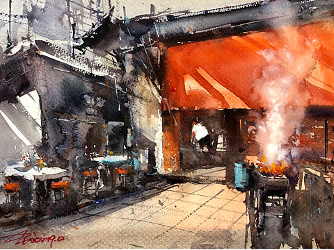 有沒有喜歡的那抹紅色??（個(gè)人主頁-ZMzMzMzE1MTI=） - 繪畫 - 站酷設(shè)計(jì)師志方水彩原創(chuàng)素材 - 站酷ZCOOL