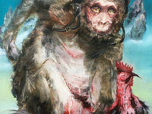 猴子骑鸡（个人主页-ZMzI1NDE3OTY=） - 绘画 - 站酷设计师Z29165740原创素材 - 站酷ZCOOL