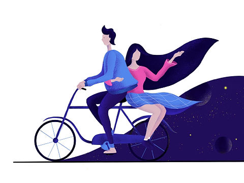 七夕来张插画“带另一半的旅行”（个人主页-ZMzI3MTk3MzI=） - 商业插画 - 站酷设计师hejuncheng原创素材 - 站酷ZCOOL
