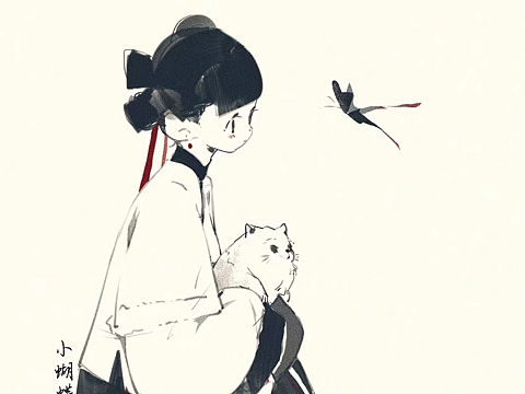 国风水墨人物插图