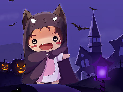 3.26手绘练习，魔幻夜晚、蝙蝠宝宝（个人主页-ZMjEwMzI2NjQ=） - 创作习作 - 站酷设计师fsjmwd原创素材 - 站酷ZCOOL