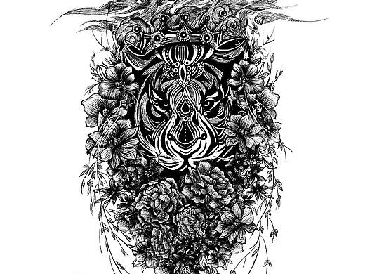 虎年要开心顺利健康啊（个人主页-ZNTA3OTMxOTI=） - 艺术插画 - 站酷设计师赵吉祥原创素材 - 站酷ZCOOL