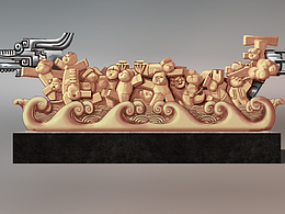 杂技雕塑、杂技、龙舟、龙舟雕塑、龙孩、杂技群雕