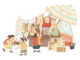 原创插画｜《学校门口的小卖部》