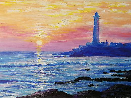 油畫(huà)棒下的《晚霞》（個(gè)人主頁(yè)-ZNTI1Nzc2MzI=） - 繪畫(huà) - 站酷設(shè)計(jì)師浩軒手繪原創(chuàng)素材 - 站酷ZCOOL