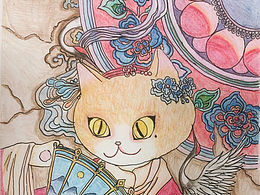 彩铅国风猫咪