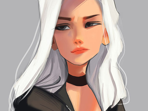 白发美女