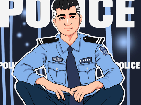 警察卡通帅气图片